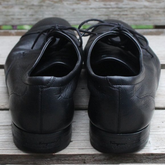 Ferragamo Black Sheepskin Derby, Made in Italy - Picture 6 of 15